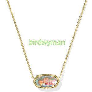 Elisa Gold Pendant Necklace in Dichroic Glass